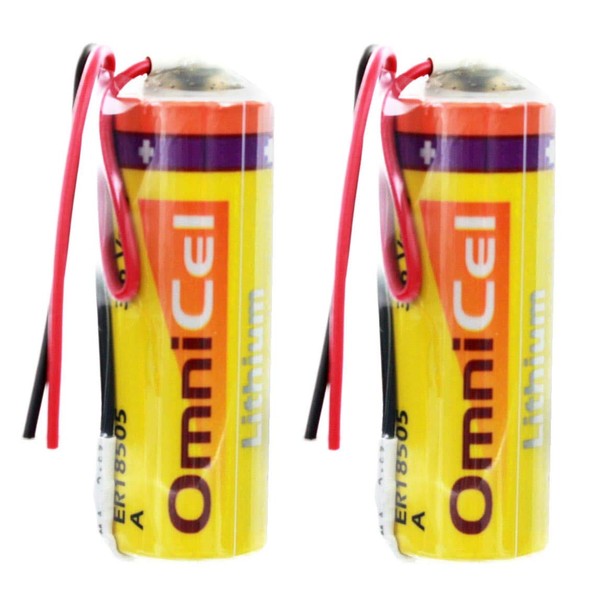 2x Omnicel ER18505 3.6V 3.8Ah A Lithium Battery with Wire Leads For CMOS Circuit memory, Earthquake tester, Smart Utility Metering, Emergency Backup, Data Collection, AMR Add-ons, Smart Munitions