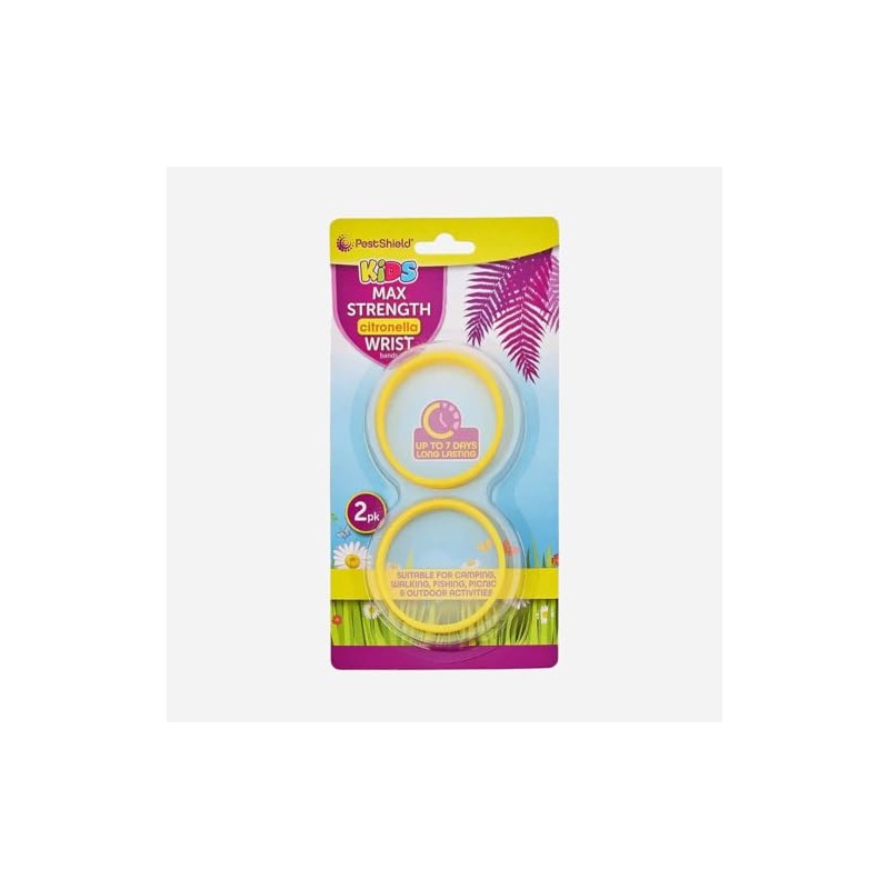 Pestshield Max Strength Citronella Wrist Bands for Kids Pack of