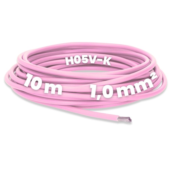 Kalitec 10 Metres H05V-K 1 mm² Pink Wiring Cable I