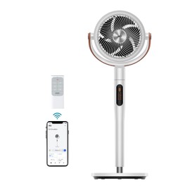 Dreo Fan for Bedroom, 100ft Standing Fan for Home, 120°+105° Smart Oscillating Pedestal Fans with Wi-Fi/Voice Control, DC Motor, 43'' Quiet Fan, 6 Modes, 8 Speeds, Adjustable Height, PolyFan 513S