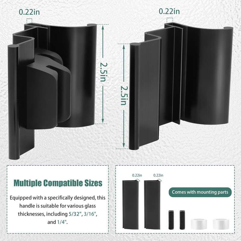 Axfvd RV Shower Door Handle Assembly with Set Screw -