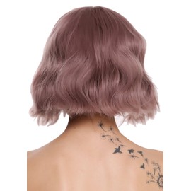 WIG ME UP - DL-052-612 Women's Wig Short Pony Longbob Voluminous Wild Wavy Pink Matte Pink