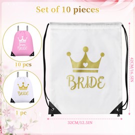 SANLIUSANJIU 11 Piece Bride Team Bride Drawstring Gym Bag, JGA Stag Night Sports Bag Set, Team Bride Bag with Drawstring, Bride Gifts Team Bride Gifts, a, S