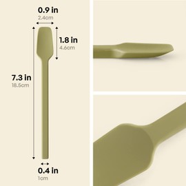 Carrotez Small Silicone Spoon, Mini Spatula, Small Spatulas for Kitchen Use, Spoonula, Perfect for Eating, Stirring, Spreading, 7.3", 1 pc - Olive Green