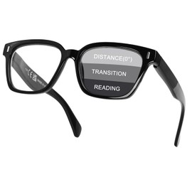 YUKANG Progressive Multifocal Reading Glasses for Women Men, Anti Glare/Eyestrain Blue Light Multifocus Computer Readers Black 2.0