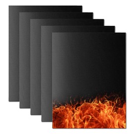 BBQ Grillmatte | 5 Stück Antihaft-Backmatte, 40 x 33 cm Große Ofeneinlagen, Backpapier Wiederverwendbar, Ofenschutzfolien, für den Boden des Backofens, Herde, Gasgrill und Holzkohle