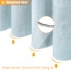 BTTN Fog Blue Shower Curtain - Linen-Look Heavy Duty Waterproof