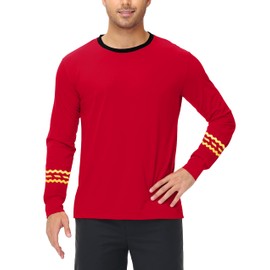 Red Captain Cosplay Costume for Men Classic Movie Work Uniform Long Sleeve Star Series Pajama Party Outfits 3XL