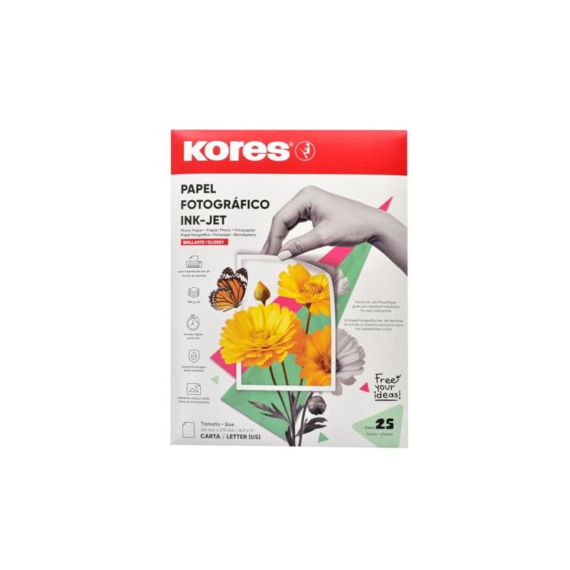 Papel Fotográfico Kores X 25 Hojas
