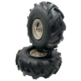 Hoosier Wheel Set - 11x4-4 Tiller Wheel - 3/4" Hub - Craftsman & Troy-Bilt Tiller Replacement