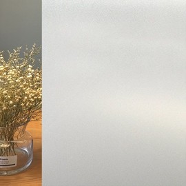 LEMON CLOUD Premium No-Glue Static Decorative Privacy Window Films Frosted-Look Glass Film(35.4In78.7In, White Frosted)