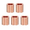 PATIKIL 1/16"/ 1.5mm Wire Rope Loop Sleeve, 5 Pack Copper