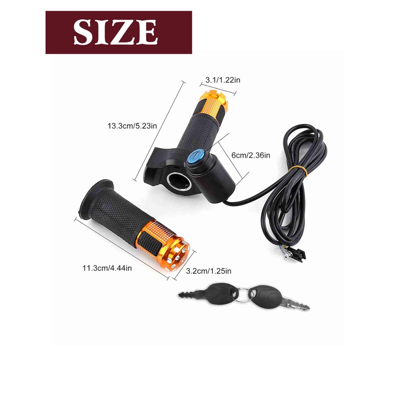 E Throttle 22mm Twist Throttle Accelerator with Switch LED Voltage