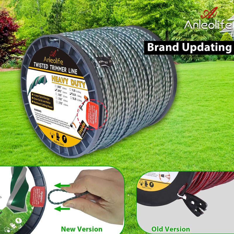 A ANLEOLIFE 3-Pound Commercial Square .155-Inch-by-280-ft String Trimmer Line in