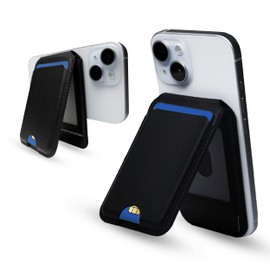 ADOTEM Magnetic Wallet - MagSafe Compatible Wallet with Adjustable Stand, Open ID Window, 6 Card Holder & RFID Blocking - Vegan Leather Magnet Cell Phone Wallet (Black)