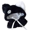 Fluffy Cat Poncho, Black, For 3.9 inches (10 cm), Sewn