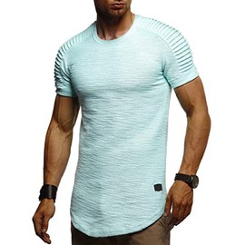Leif Nelson Men's Summer T-Shirt with Crew Neck, Regular Fit Men's T-Shirt Made of 100% Cotton, Basic Men's T-Shirt, Casual Men's T-Shirt, mint