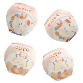 usbettas Toddler Potty Training Underwear for Girls 1t 2t 3t 4t, Soft Cotton Reusable Potty Training Pants for Toddlers 4 Pack, Waterproof Toilet Training Pants for Kids