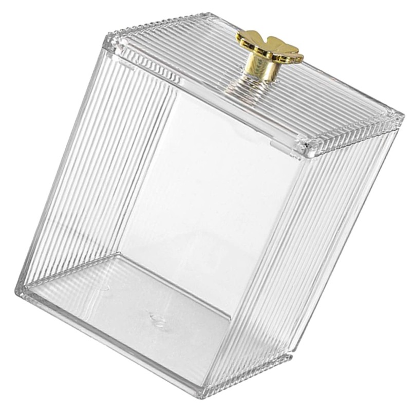 CAXUSD 2pcs Cotton Pad Holder Transparent Cosmetic Organizer for Makeup