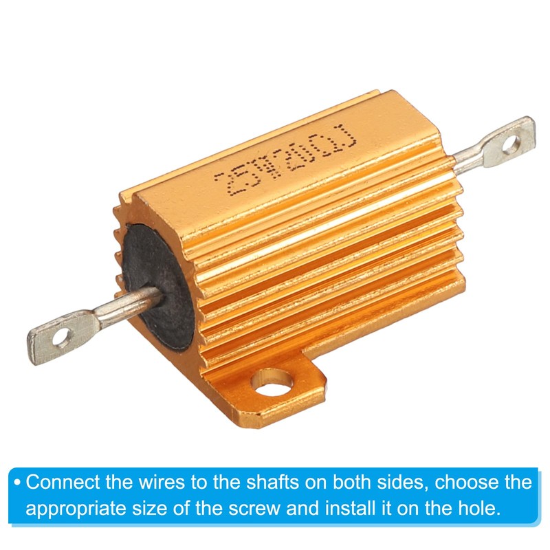PATIKIL 25W 20 Ohm Aluminum Shell Resistor 2 Pack Aluminum
