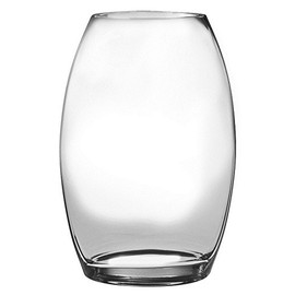 Barski - Handmade Glass - Oval Shaped Vase - Clear - 12 "H (12 Inches High) Made in Europe