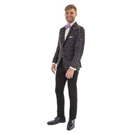 EZ Tuxedo Mardi Gras Jacket Fleur de Lis Gold Purple Green Fat Tuesday (US, Numeric, 44, Regular, Tall) New Orleans Festival