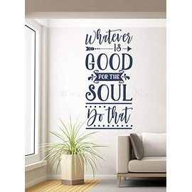 Do What is Good for The Soul Healthy Living Vinyl Lettering Wall Decals 20x37-Inch Deep Blue