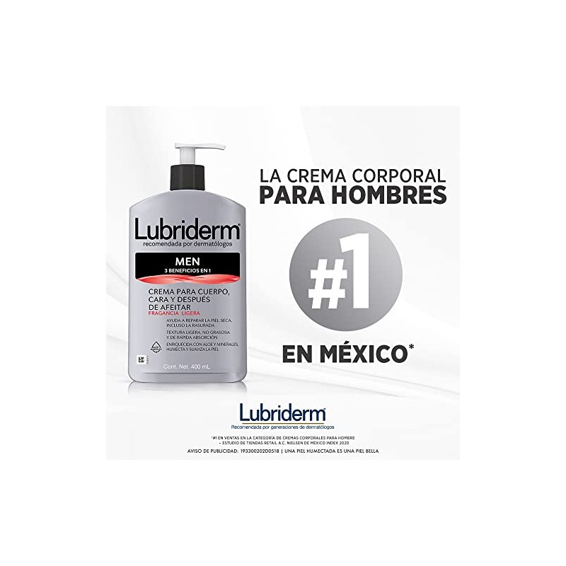 Lubriderm Fragancia Ligera, 400 Ml, Pack of 1