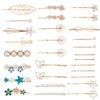 SOFPLATE 1 Box 26Pcs Gold Hair Clips Set Flower Hair