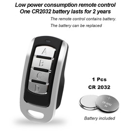 3V Garage Door Remote Control, High Sensitivity, Strong Anti Interference Ability, 100M/109.36Yd 287 to 868Mhz, 4 Buttons Designed for Burglar Alarm