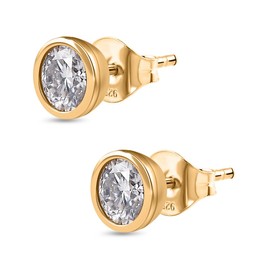 Moissanite Solitaire Stud Earrings for Women 0.88 ct Moissanite Stud Earrings in 925 Silver, Gold Vermeil & Two-Tone and Rhodium Plated Earring Ideal for Gifts, Sterling Silver