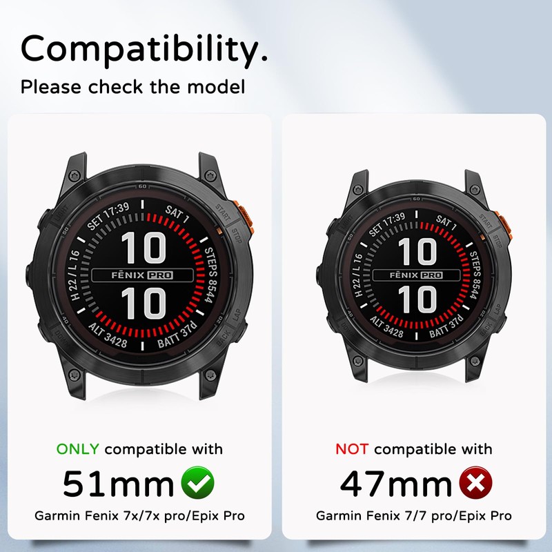 MYSNBKN Case Compatible with Garmin Epix Pro 51mm/Fenix 7X Pro/Fenix