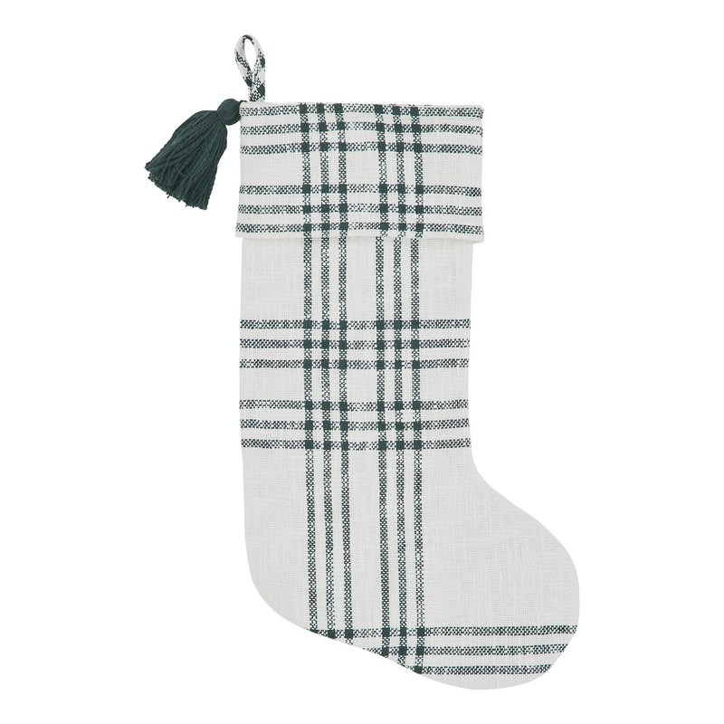 VHC Brands Pine Grove Plaid Stocking, 12x20