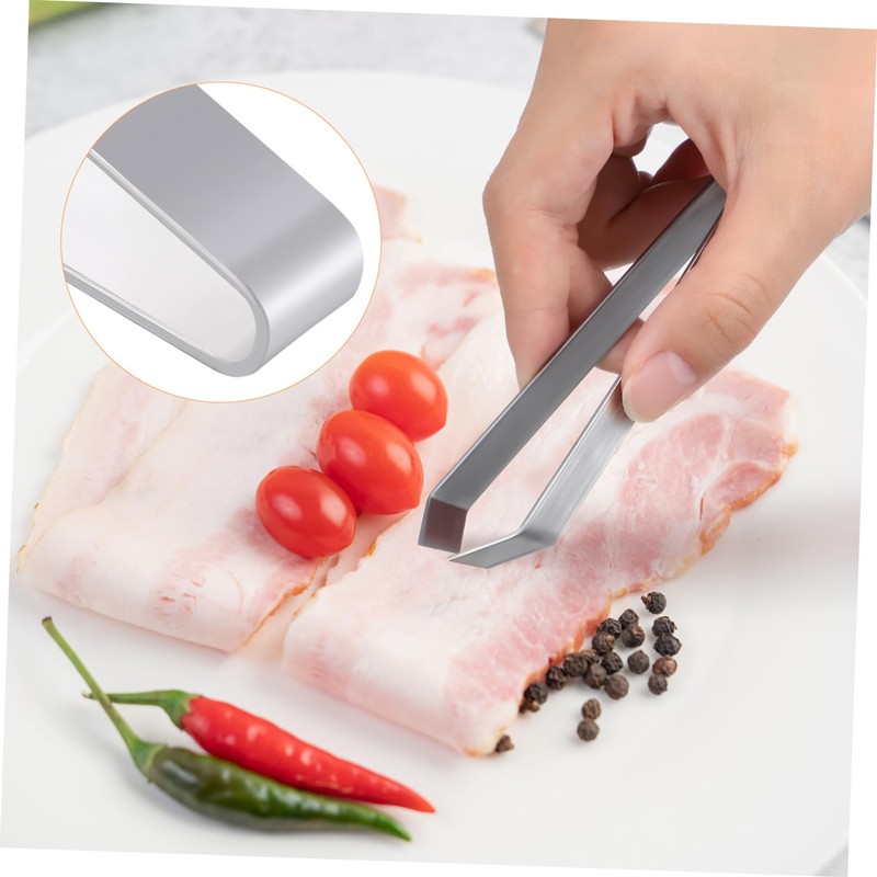 BIUDECO 2sets Fish Bone Tweezers Kitchen Tongs Cooking Tweezers Pull