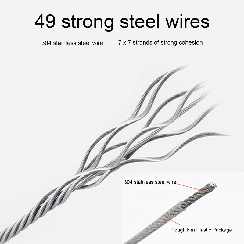 Retractable Clothesline Wall Mounted Stainless Steel Durable Indoor Balcony Drying