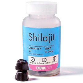 Enovia Labs Shilajit Gummies - 60 Count | All-Natural Energy Boosting Gummy | 85+ Essential Minerals | Rich in Fulvic Acid | High Potency Shilajit Gummies for Men | Vegan, Non-GMO | Pure Himalayan Shilajit