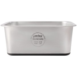 PEDAY 2.64 Gallon Extra Large Dog Water Bowl, 18/8 Human Grade Stainless Steel - Silver Nonslip