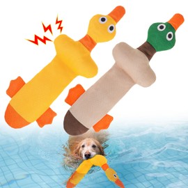 BEAUTYZOO Floating Dog Water Pool Toys 2 Pack - Squeaky Duck Design Pool Toys for Medium/Large Dogs, Dock Diving & Fetch Training, Durable Summer Water Dog Toy