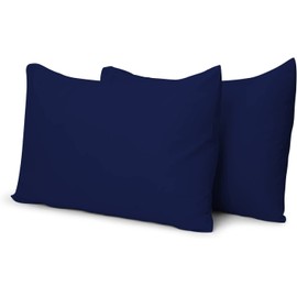 Youth Pillowcase 16" x 22" Size Pack of 2 Pieces Kids Travel Pillow Cover Envelope Closure 500 Thread Count 100% Egyptian Cotton & Hypoallergenic Fits Pillows Sized 12x16, 13x18 or 14x19 Navy Blue