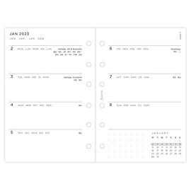 Filofax Miniimal WTV Diary Refill Pack Pocket 2023, 23-68290, Minimal