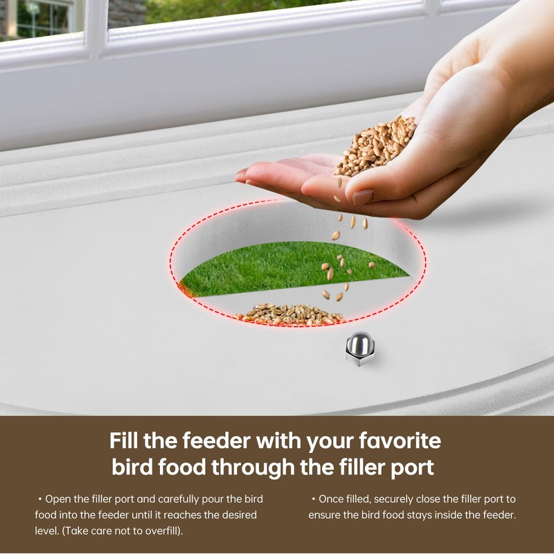 JOYSEUS Window Bird Feeder, 180° Clear View Bird Feeder, Durable