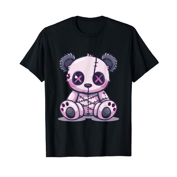 Goth Pastel Cute Creepy Kawaii Panda Voodoo Doll T-Shirt