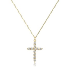 Gold Cross Necklaces for Women Dainty Crown Cross Necklace Trendy Faith Cross Necklace Gold Rhinestone Cross Charm Necklace Stocking Stuffers Jewelry Gifts-C