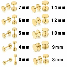Unbranded 2X Stud Earrings Flat Circle Piercing Dot Earrings Stainless Disc Post Earrings - 3mm(2PCS)