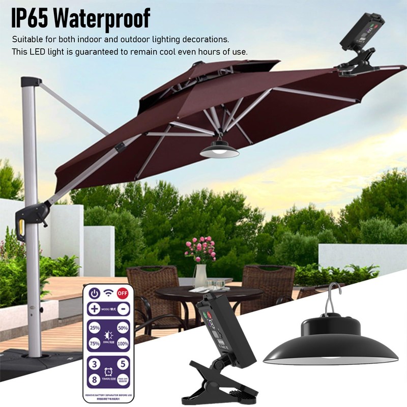 Outdoor Solar Umbrella Lights IP65 Waterproof Timed Function Brightness Adjustable