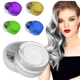 Cera Para Pintar Cabello Colores Diferentes No Permanente Kalaxuan Peinar Calidad Hair Wax Color Temporal Desechable Crema de Tinte (AZUL)