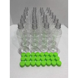 Boozies Water Factory Water Bottles Caps 16.9 oz 24 Pack Clear Screw Tamper Evident Lid PET BPA Free