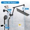 PDPBath 12" Rainfall Shower Head with Handheld Spray, Dual Rain
