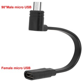 Uogw 2 Pack Extension Cable Compatible with Wyze Cam Pan v3 and Wyze Cam v3 Pro, 5inch Male to Female Extender Cord for WYZE Cam,Micro USB 90 Degree Power Adapter,L-Shaped Flat Cable(Black)