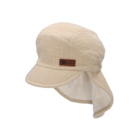 Sterntaler Boys Peaked Cap with Neck Protection Musselini Sun Hat, beige